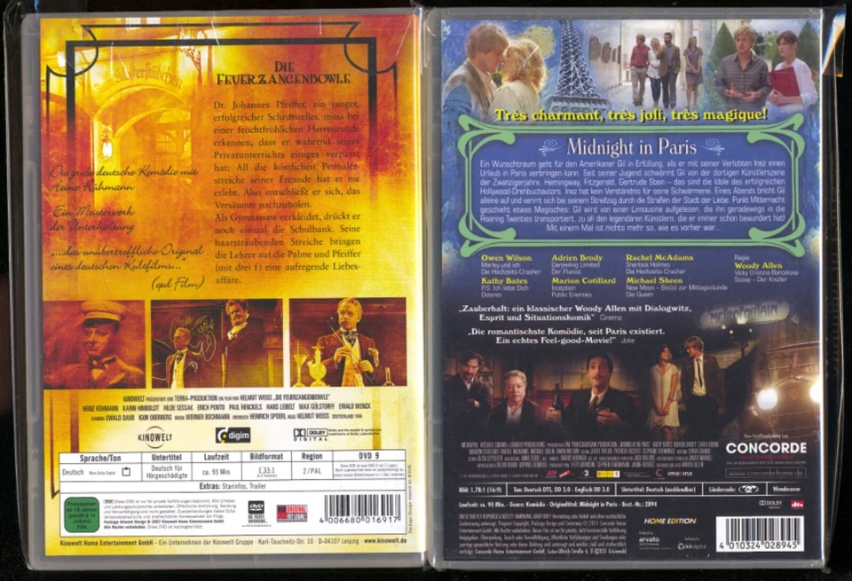 2 DVDs★H. RÜHMANN•DIE FEUERZANGENBOWLE-DVD + MIDNIGHT IN PARIS-DVD★NEUWERTIG★ - Bild 2 von 4