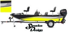 Swirl Graphic Abstract Design Fishing Bass Boat Yellow Wrap Vinyl Decal USA Kit