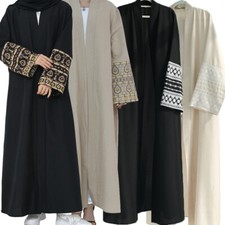 Kaftan Cardigan Muslim Maxi Dress Women Abaya Dubai Kimono Moroccan Evening Gown