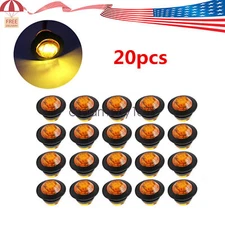 20X Amber 3/4"Round LED Bullet Clearance Side Marker Lights FOR Truck Trailer