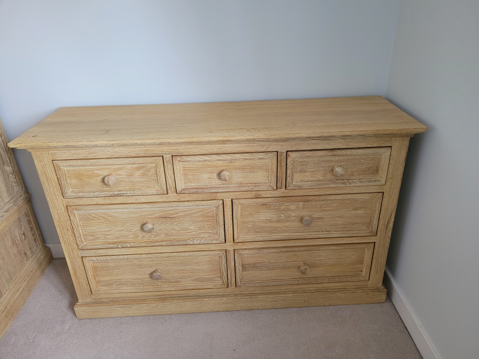 Oak Furniture Land Solid Triple Wardrobe And Chest Of Drawers + x1