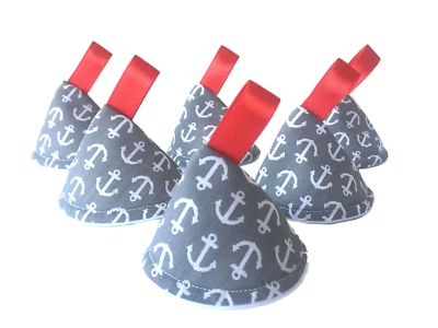SMALL FACE WORLD Anchor Sailing Pee Pee Teepee x 6 // Wee Stop Cones Teepees // Boy Baby Shower