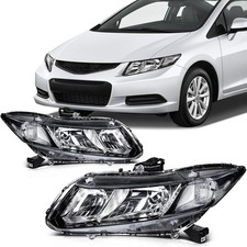 2pcs Pair Headlights Assembly For 2012-2015 Honda Civic 4dr Sedan2dr Coupe