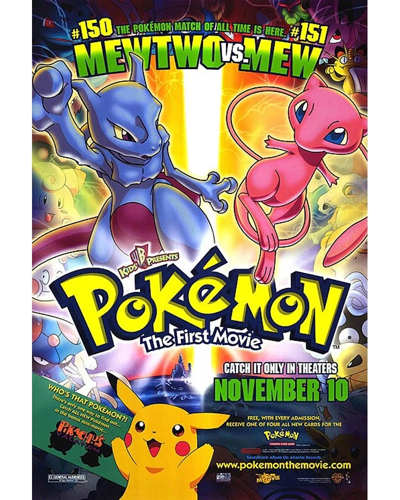 Pokemon The First Movie Mewtwo vs Mew 35mm Film Cell strip very Rare var_a