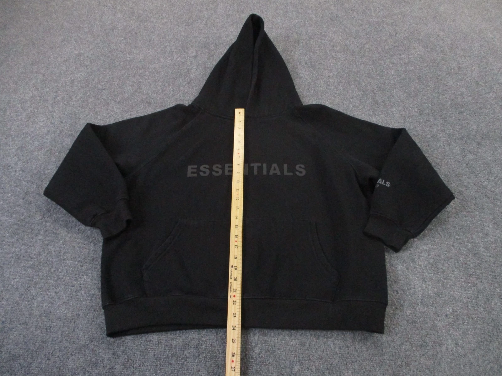 Felpa con Cappuccio Fear of God Uomo M Nera Essentials Logo Pullover Palestra FOG