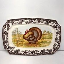 Spode Woodland Rectangular Platter Serving Tray with Turkey - Brand new in Box