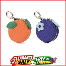2 PCS Cute Fruit Coin Purse Bag Charm,Mini Leather Coin Change Purse Pouch ...