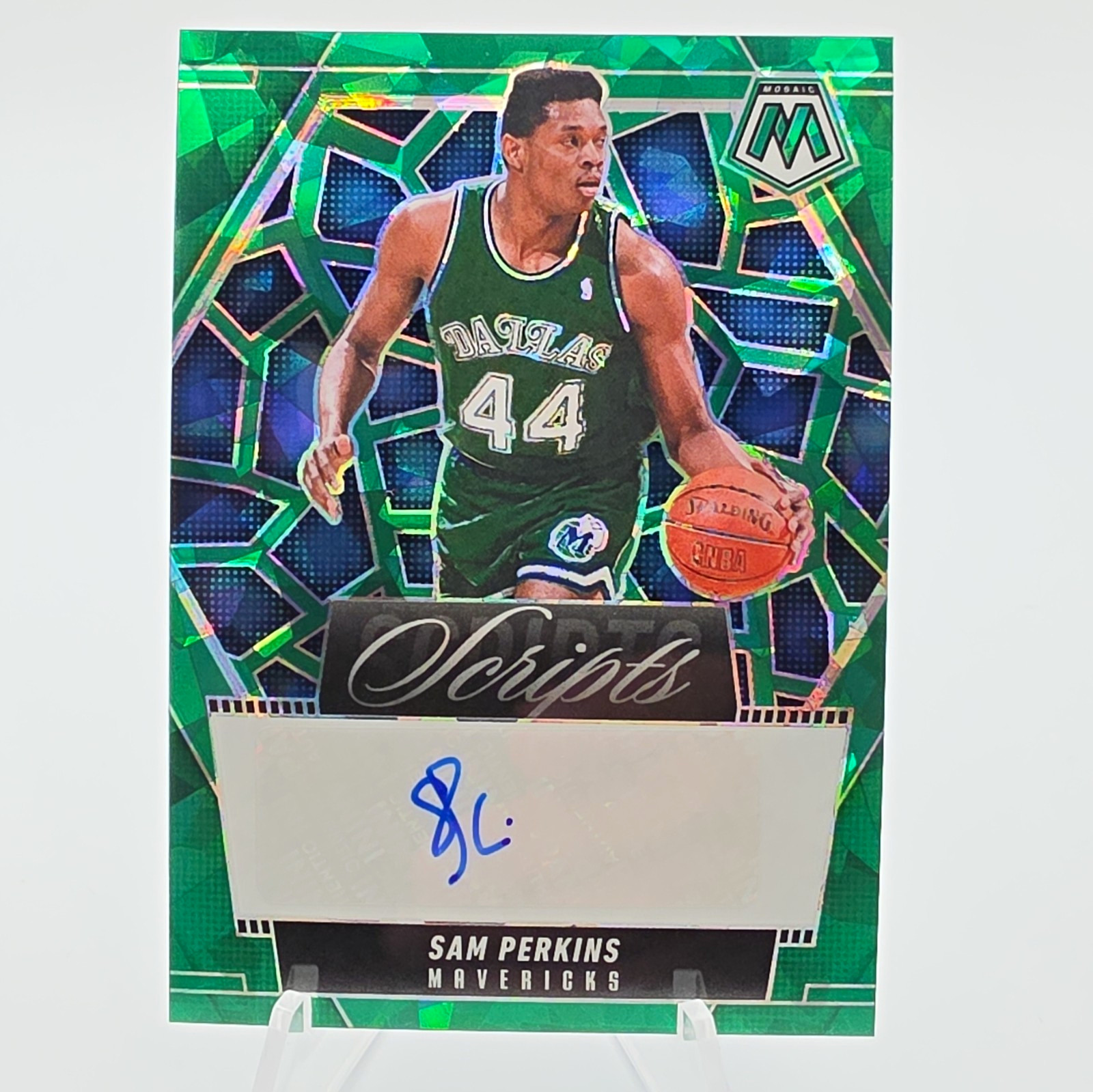 Panini 2024-25 Mosaic Scripts Green Ice Sam Perkins #MS-SAM Auto Dallas NBA