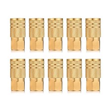 Industrial Coupler 1/4" NPT Female Brass Air Hose Fitting, Quick Connect Air
