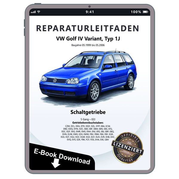 VW Golf 4 Variant 1999-2006 5 Gang Schaltgetriebe 02J Reparaturhandbuch Download-image