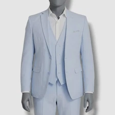 Bar III Men's Blue Slim-Fit Linen Blazer Sport Coat Suit Jacket Size 42L