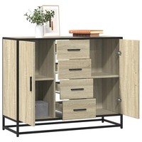 Sideboard Kommode Sonoma-Eiche 92X35X76 Cm Holzwerkstoff