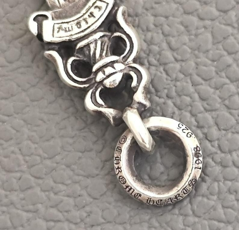 Chrome Hearts #5 Dagger Charm Pave Diamond Silver Necklace Top