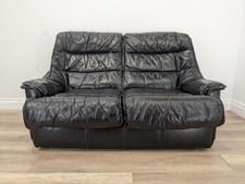 SOFA 2 Seater Black Leather Low Profile Racing Car Style FREE DELIVERY