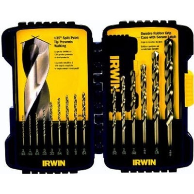 Irwin Tools IRWIN Drill Bit Set, Cobalt Alloy Steel, 15-Piece 15pc, Blue 
