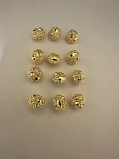 Gold Plated Nugget Cluster Vintage Half Ball Shank Buttons Lot Of 12( 16L Size)