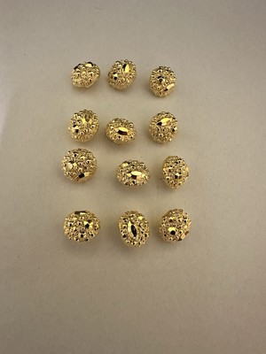 Metal Effect Military Style Gold Half Ball Shank Buttons 14mm Pack Of 6 - Foto 8