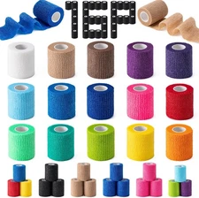 16 Pack Self Adhesive Bandage Wrap 2"x5 Yards Elastic Cohesive Athletic Tape Set