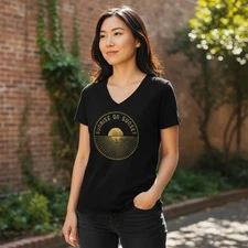 Charming Charlie Womens Small Black Short Sleeve Sunrise On Sunset T Shirt Top S