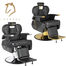 Salon Chair Reclining Barber Chair Hydraulic Hair Chair for Barbershop Gold
