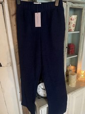 New Laura Ashley Navy Blue Lounge Trousers Size Small,elastic Waist