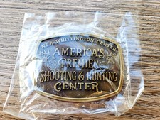 NOS VINTAGE 1970s NRA SHOOTING  HUNTING WHITTINGTON CENTER BELT BUCKLE