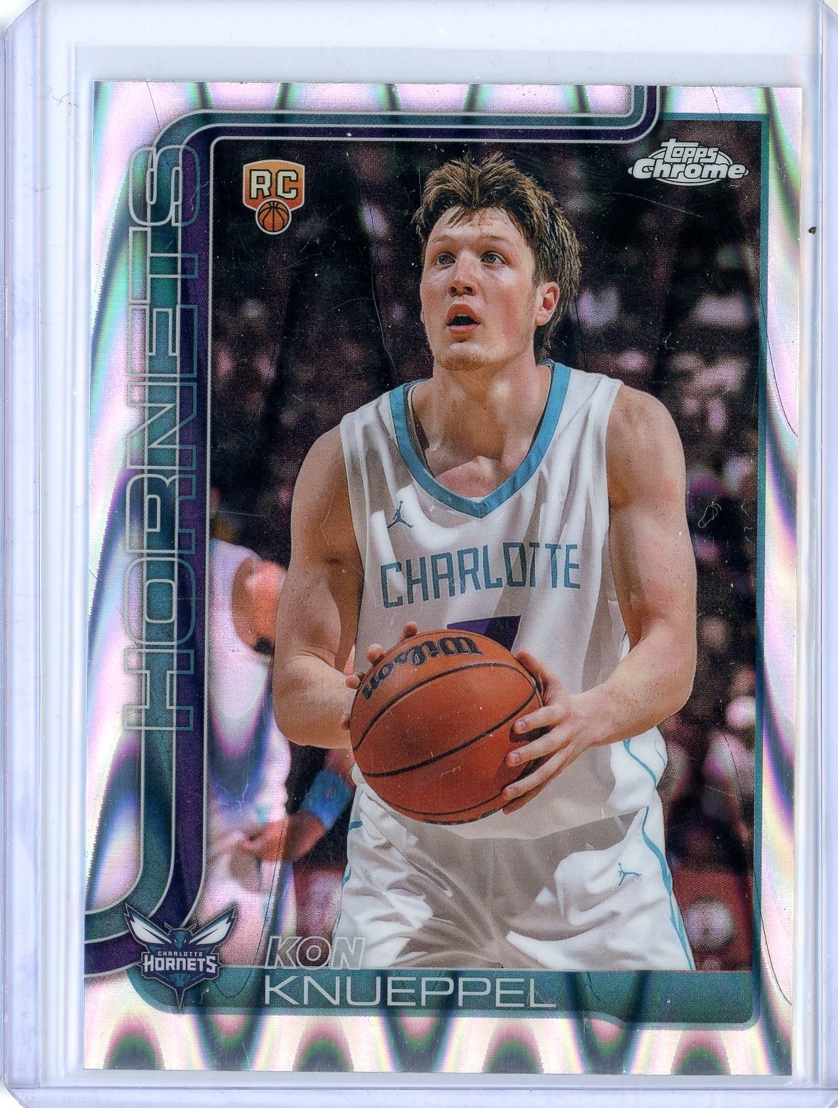 2025 Topps Chrome Kon Knueppel Raywave Rookie #254 Hornets RC
