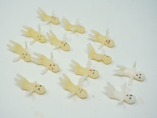 Vintage Lot Of 13 Hard Plastic Celluloid Tiny Miniature Baby Doll Dollhouse