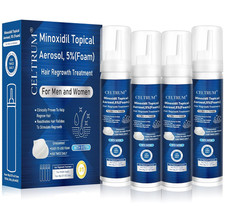 5 Topical Minoxidil Foam, Minoxidil for Men and Women, Infused with Biotin, Hai