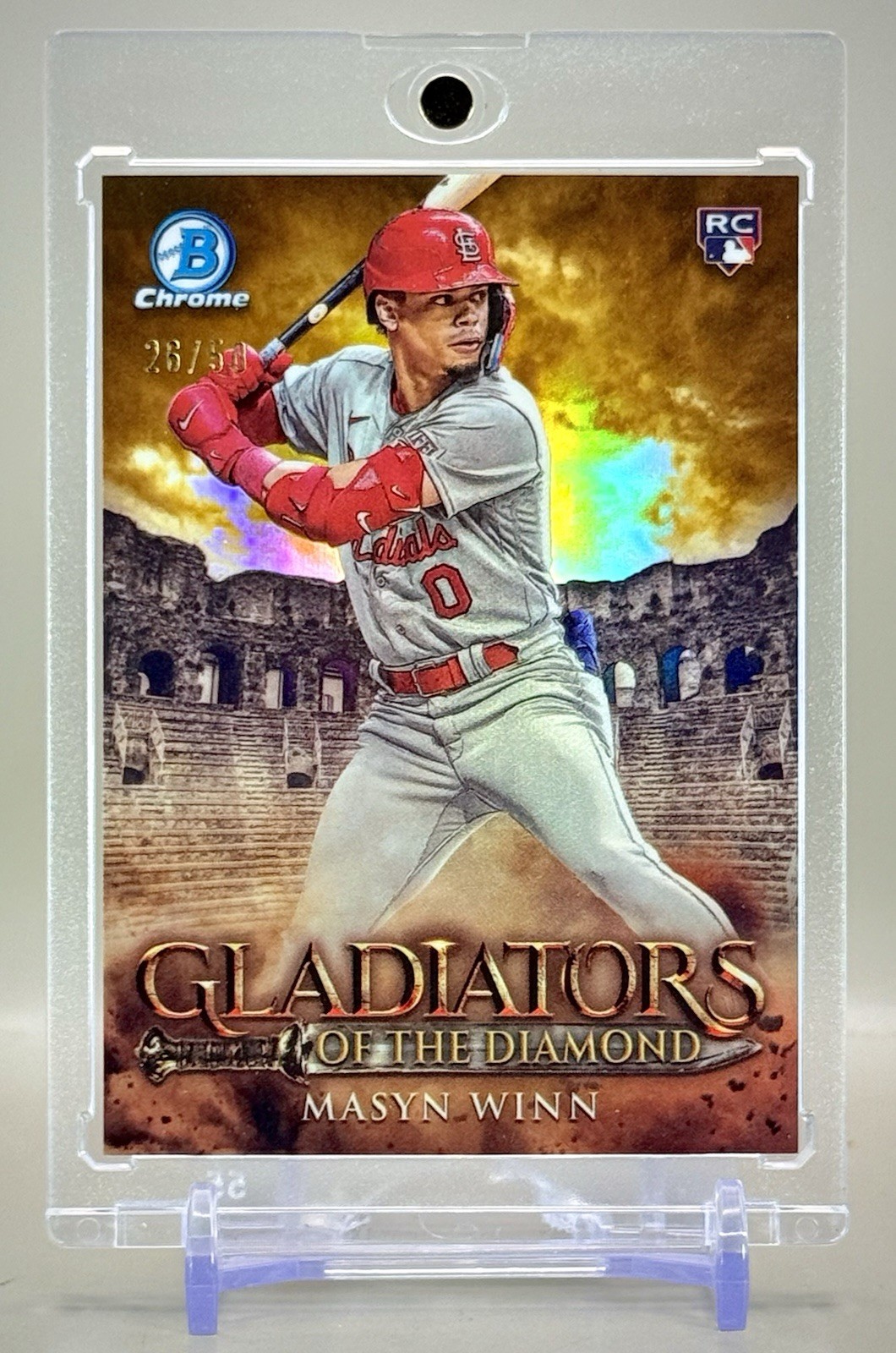 Masyn Winn 2024 Bowman Chrome Rookie Gladiators Of The Diamond GOLD RC #/50 SP