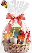 Cellophane Bags,16X24 Inch 20 Pcs Cellophane Wrap for Gift Baskets, Clear Basket