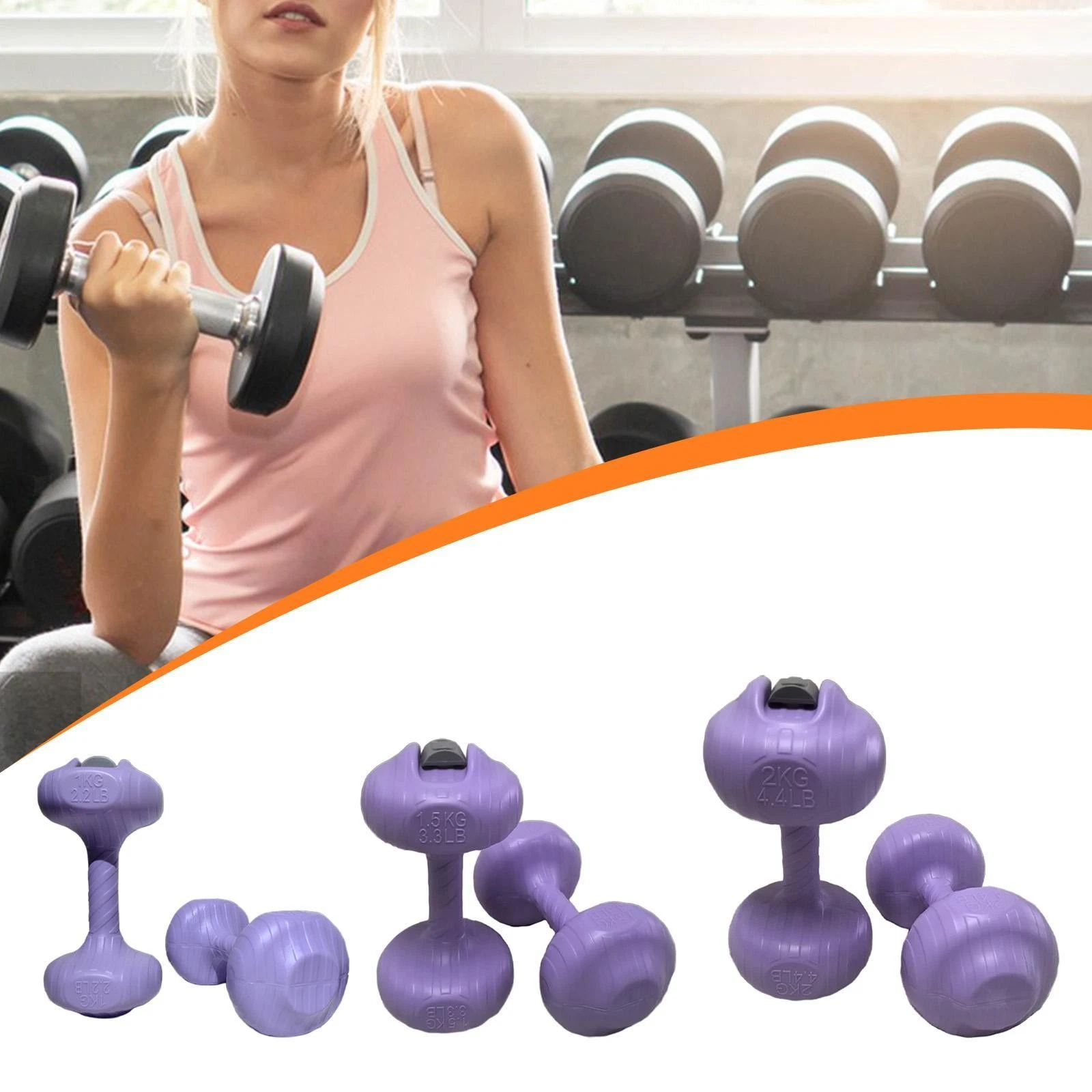 2 Water-filled Dumbbells – Training Toy, Fitness Equipment for The Gym