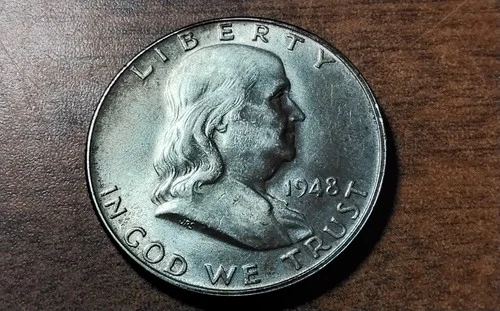 1948 Franklin Half Dollar AU UNC