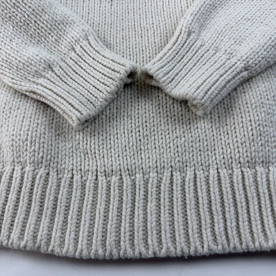 Ann Taylor LOFT Fair Isle Sweater Large Cream Blue Crew Neck Pullover Outdoors - Image 4 of 4