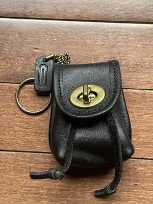 Vintage Coach Black Mini  Backpack Turn Lock Coin Purse - 90 s 