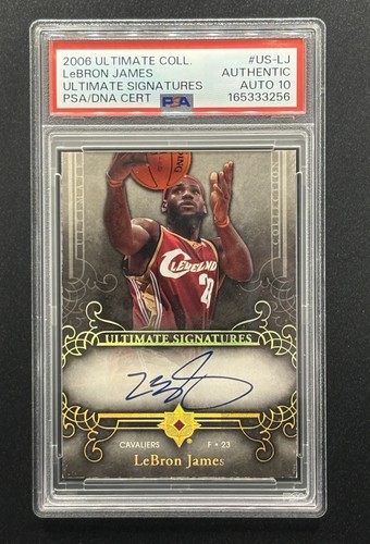 2006 Lebron James Upper Deck Ultimate Collection Auto PSA Auth Auto 10 On Card