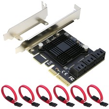 PCIe SATA Card 6 Ports , PCIe x4 to 6 Port SATA 3.0 6Gbps Expansion Controll...