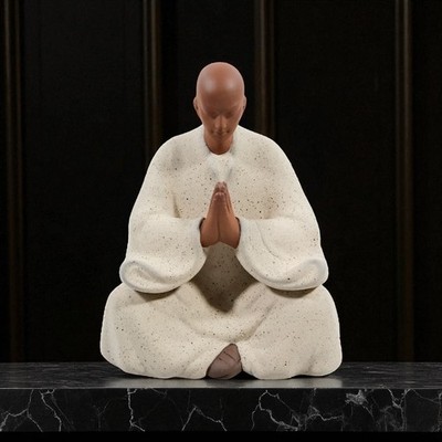 Herr HAN JIANG handgefertigte buddhistische Zen Mönch Keramik Figur