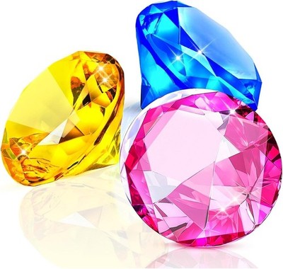 60MM Extra Large Diving Gems Pool Toys, Extra Big Acrylic Diamond Pirate Treasur