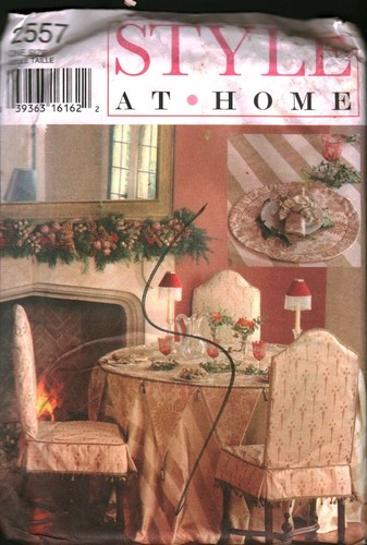 2557 Vintage Style Sewing Pattern Home Decor Table cloth Chair Cover Topper FF