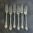 6 Pcs Lunt Sterling Silver American Victorian: Dinner Place Forks 7.5"