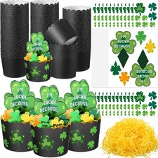 24 Set St. Patrick's Day Crafts Kits Lucky Shamrock Irish Party Supplies Lepr...