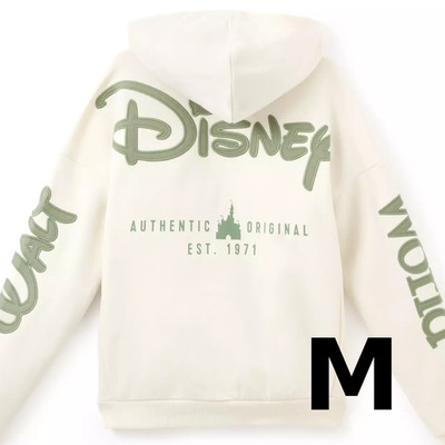 Disney Parks Cream Zip Hoodie Adult MEDIUM Walt Disney World