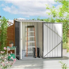 Stylish 3.3' x 3.4' Outdoor Tool Shed with Lockable Doors for Backyard Security