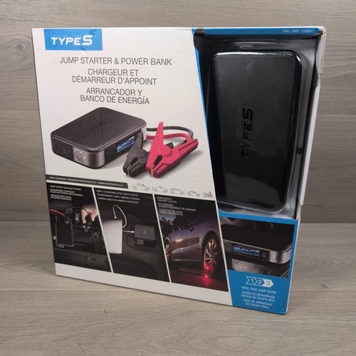 Type S 8000MAH Portable 12V Jump Starter & Power Bank Flashlight LCD