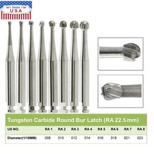 5pcs Dental Round Carbide Bur for Slow Speed Latch Type RA 1 -RA 8 