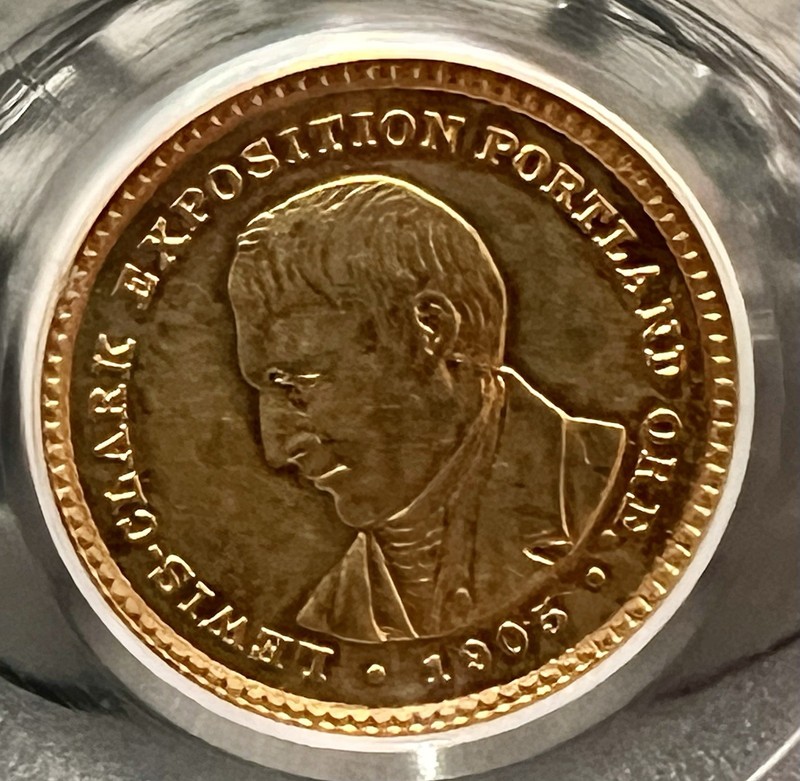 1905 Lewis And Clark Gold Dollar 1.00 Commem. NGC AU 58