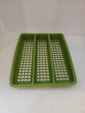 Deka Plastic Utensil Holder Avocado Green Caddy Desk Drawer Organizer Vintage
