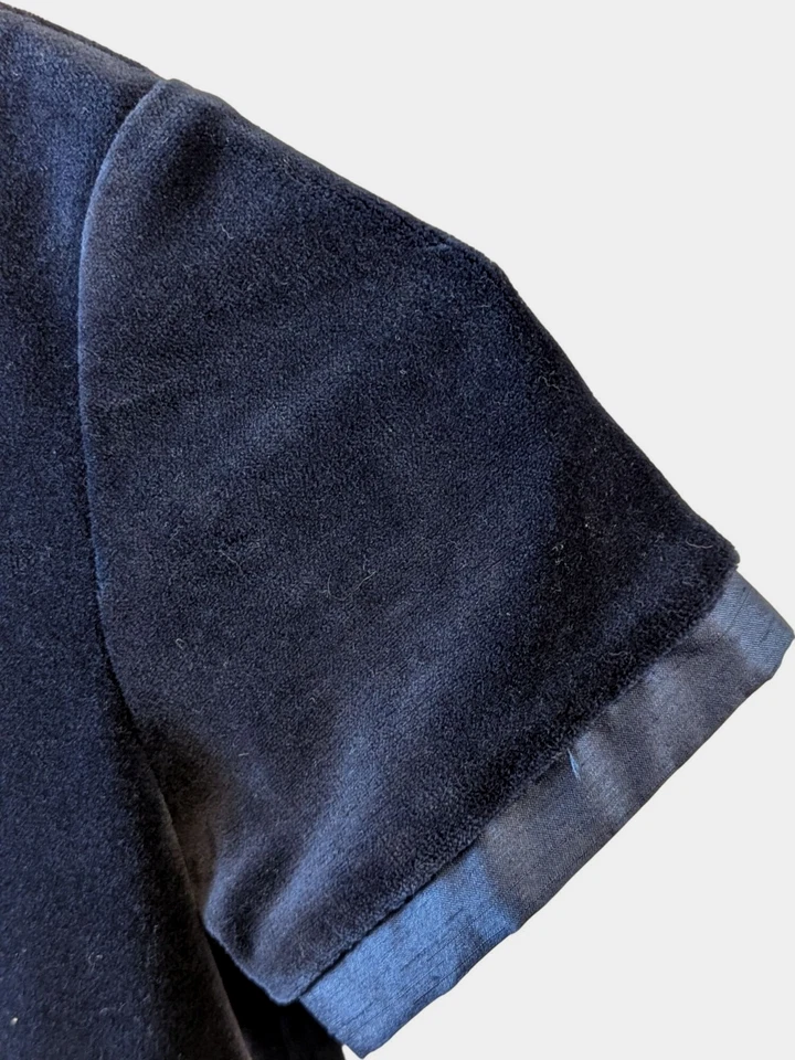 Lindo Vestido de Terciopelo Marks & Spencer Niñas 5-6 Azul Marino Lazo Bordado Fiesta de Vacaciones Foto 4 de 4