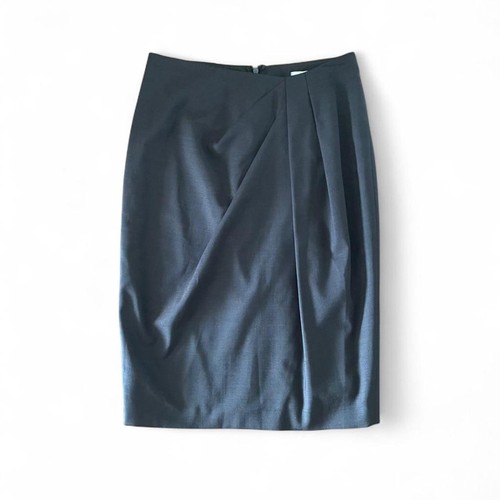 Vintage 90s Max Mara Tailored Pencil Skirt Virgin Wool & Silk Blend Espresso